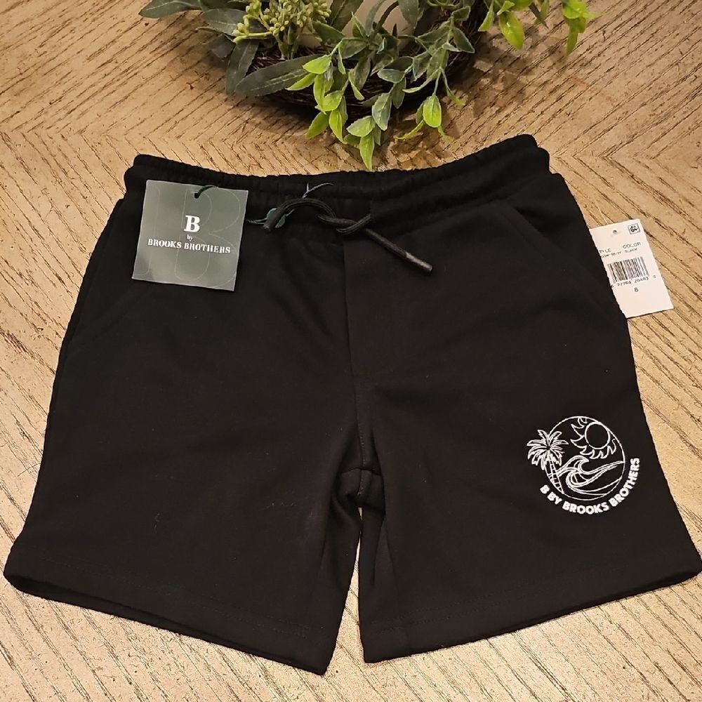 Brooks Brothers Black Athletic Shorts Size 8 NWT